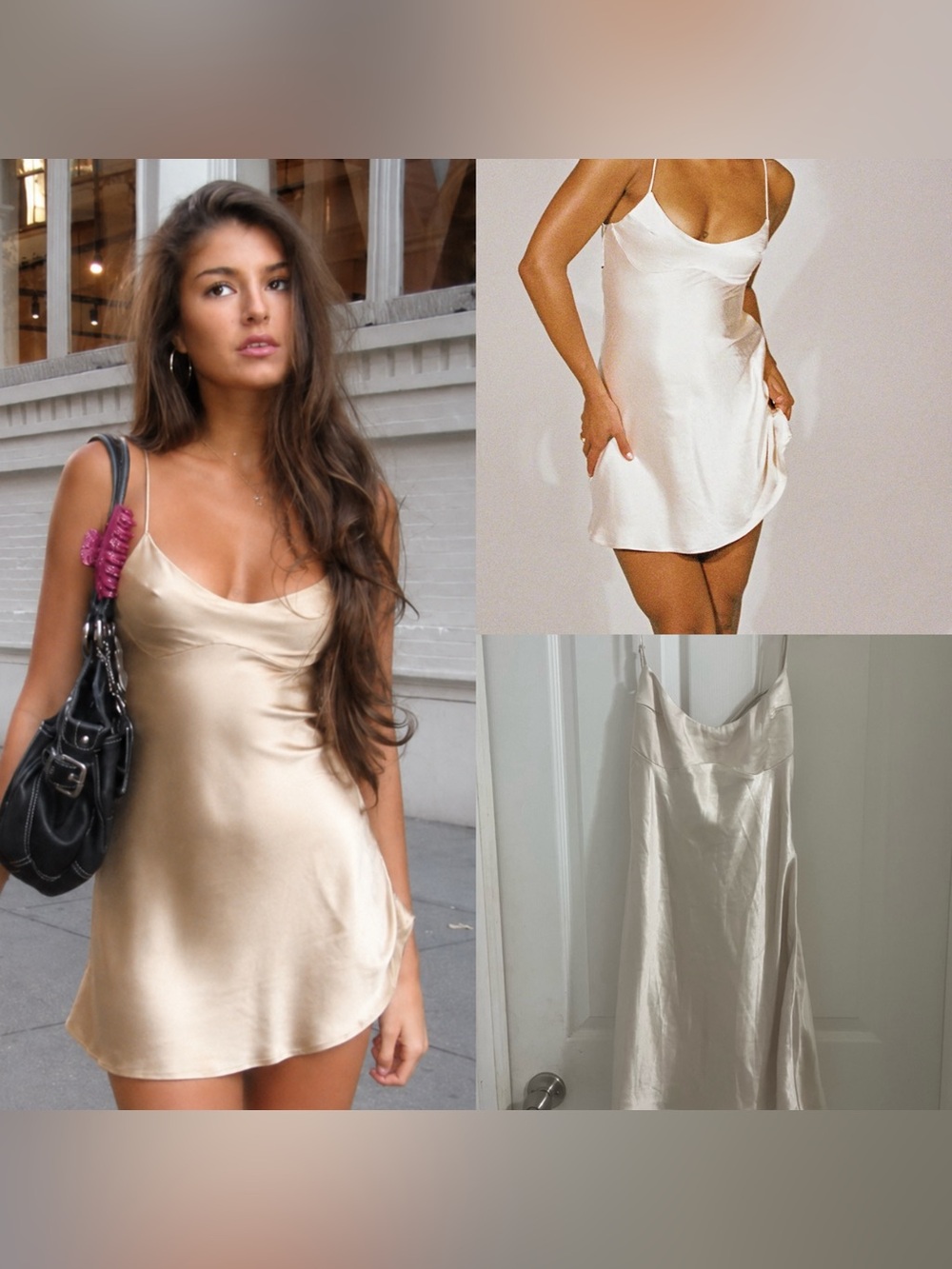 Princess Polly Satin Champagne Dress
